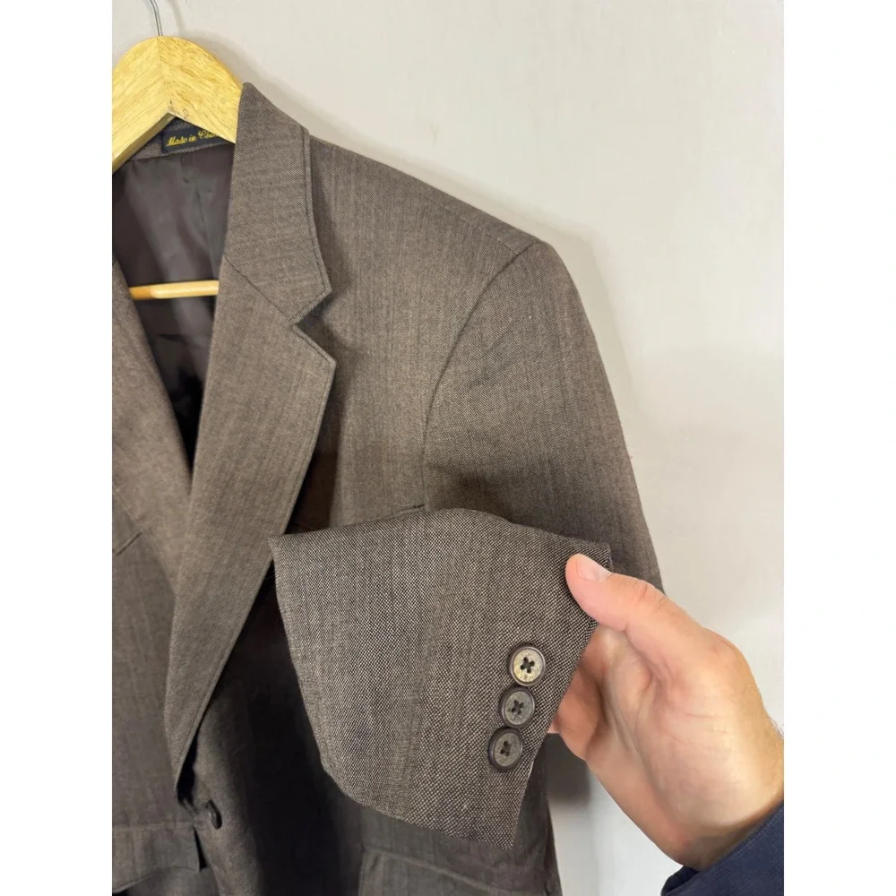 Circle S Mens‎ Western Blazer Brown 100% Wool Elbow Patches Sport Coat 42R